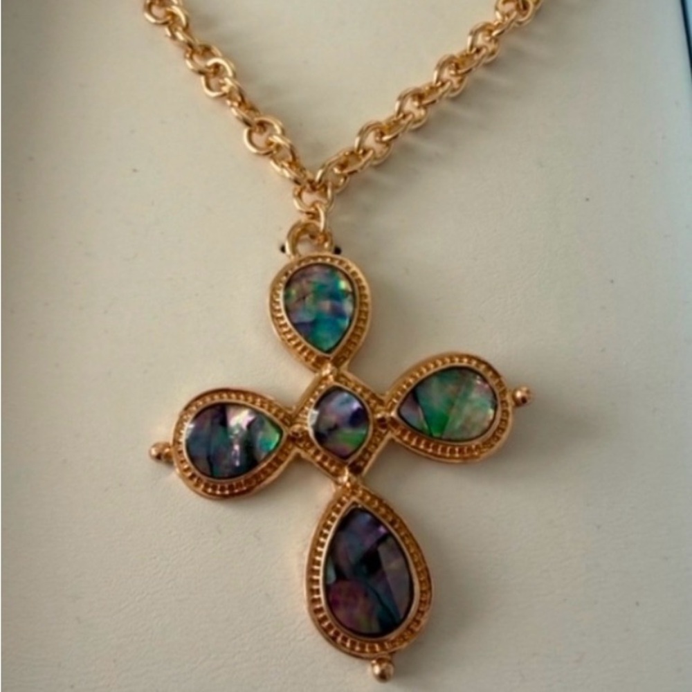 Atterri Gemstone Cross Necklace